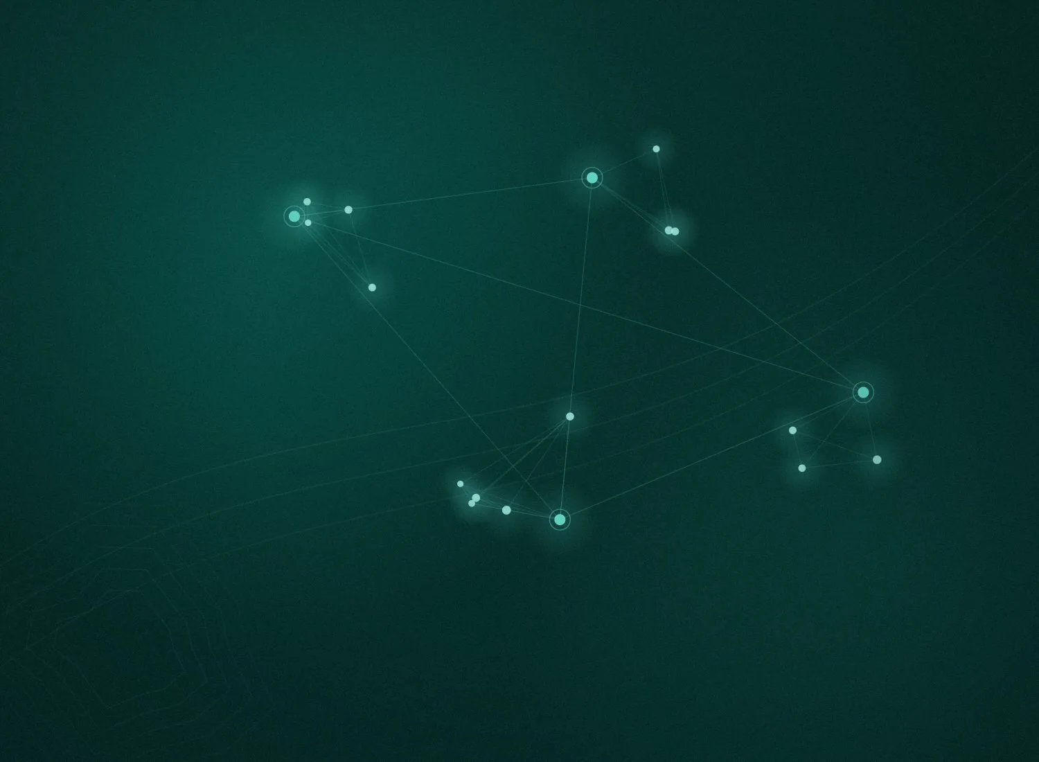 Abstract constellation of linked clusters, representing the 313 Automations team collaborating