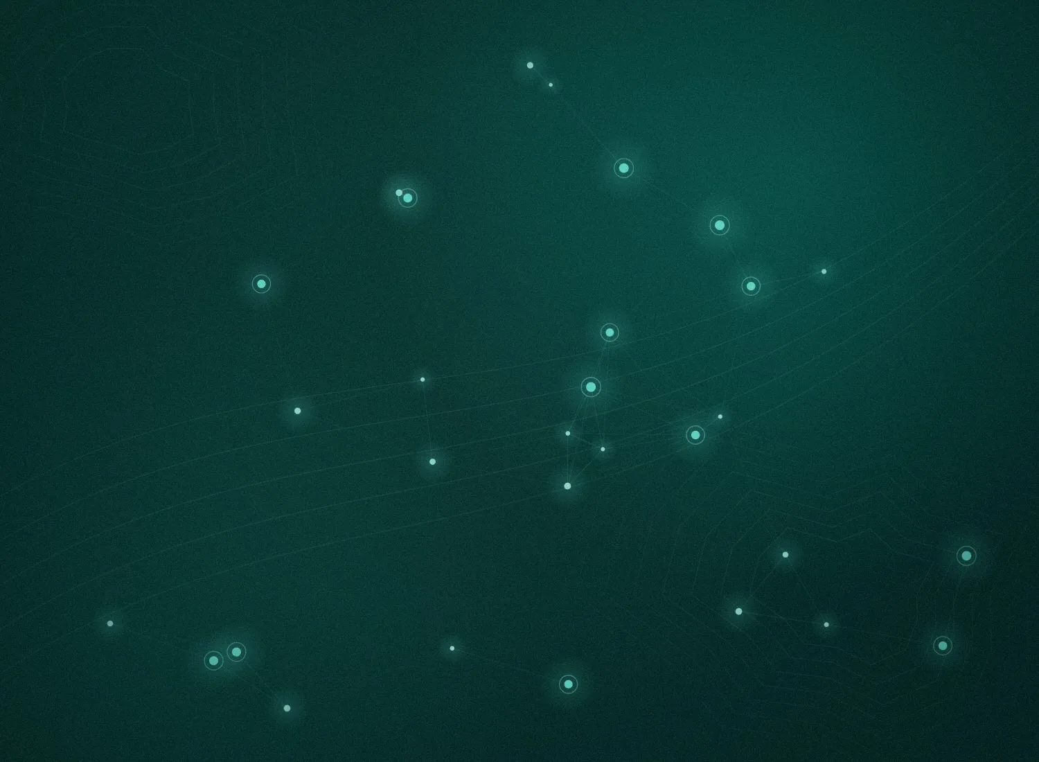 Network of connected systems rendered in 313 Automations brand teals